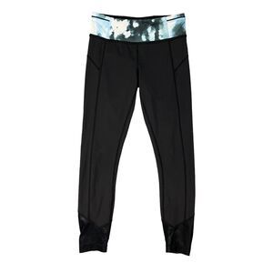 Lululemon Tight Womens 4 Pace Queen Blooming Pixie Aquamarine Pull On Luxtreme